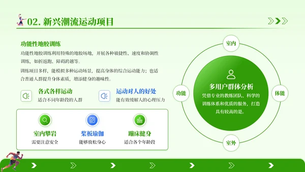 绿色3D风全民健身推广PPT模板