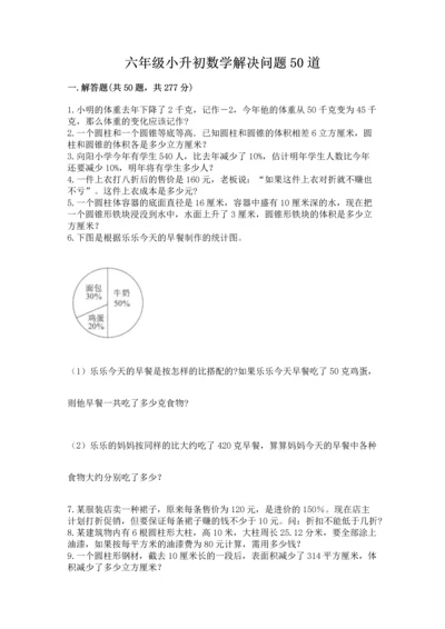 六年级小升初数学解决问题50道含答案【培优】.docx