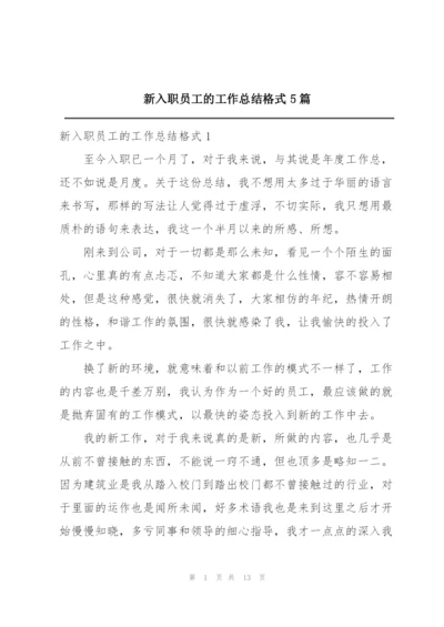 新入职员工的工作总结格式5篇.docx