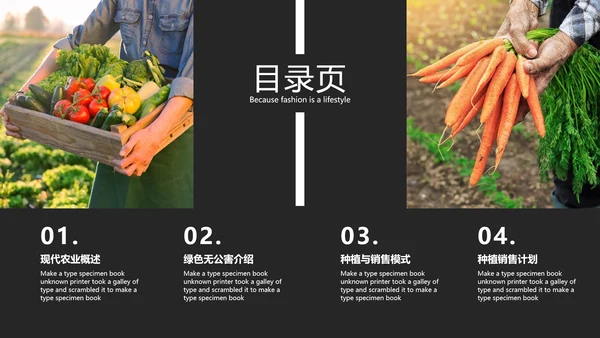 绿色农产品瓜果蔬菜农业主题通用PPT模板