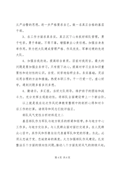 部队风气党性分析材料.docx