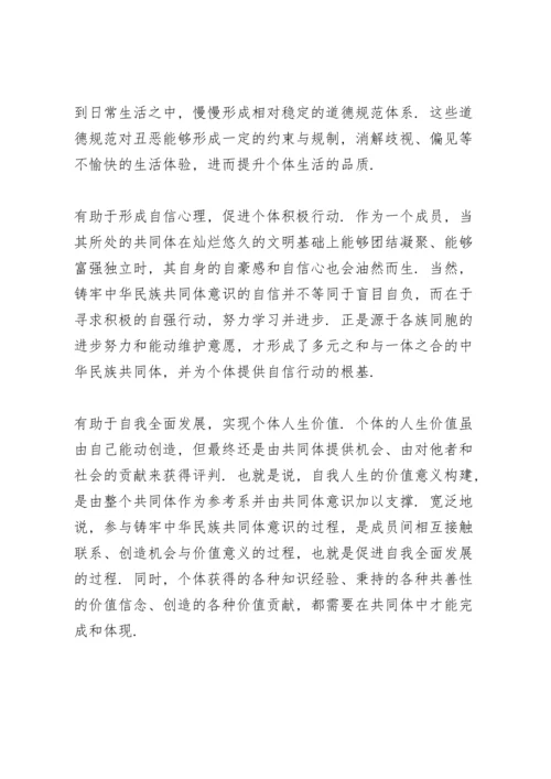 2021年铸牢中华民族共同体意识心得体会.docx
