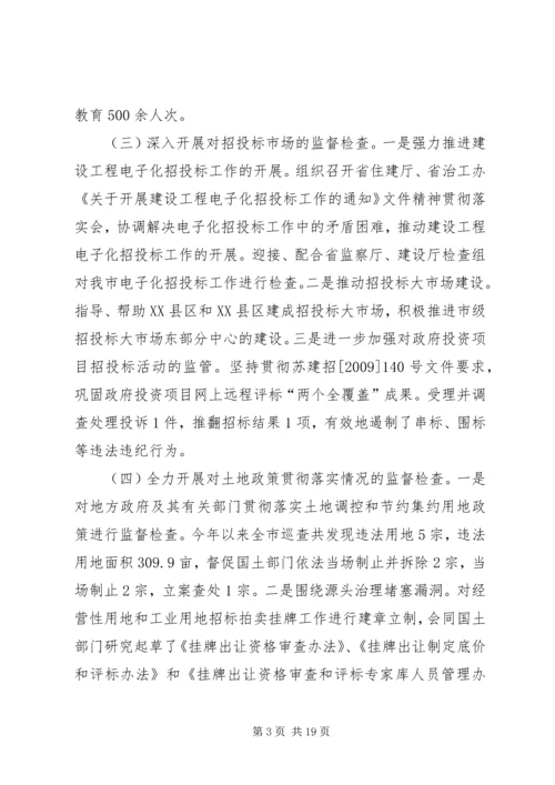 市监察局工作总结和工作安排.docx