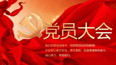 红色党支部党员大会年终工作总结PPT