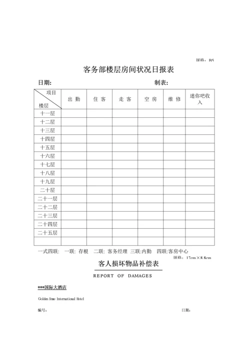 星级连锁酒店客务部客房综合表格.docx