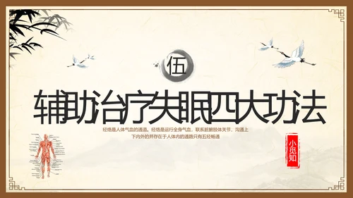 棕色复古中医经络养生PPT模板宣传PPT动态PPT