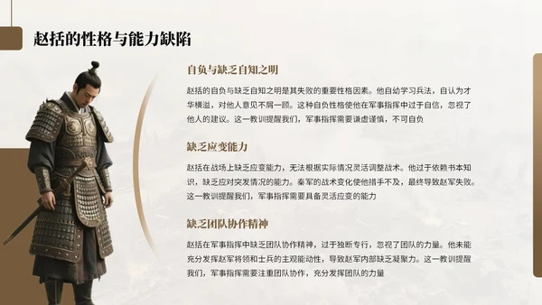 棕色中国风纸上谈兵历史教学课件