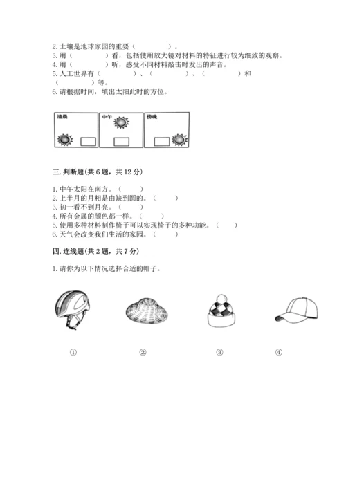 教科版二年级上册科学期末测试卷（名师系列）.docx