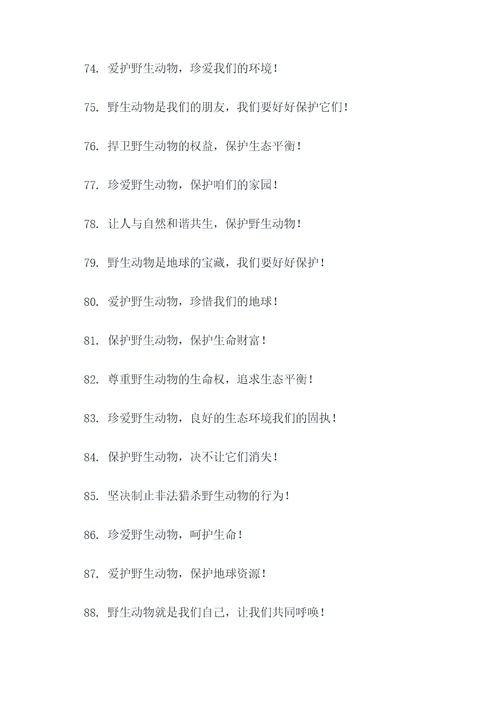 野生动物保护简短口号
