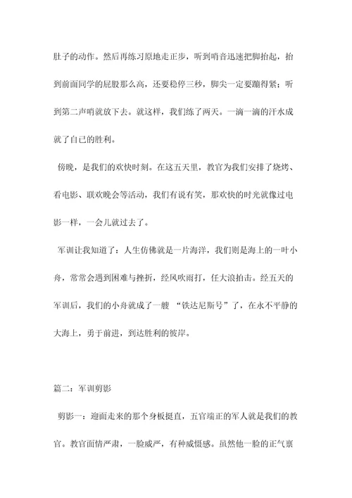 军训剪影作文
