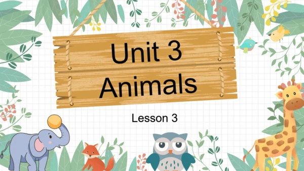 人教新起点英语 一年级上册Unit 3 Animals Lesson3