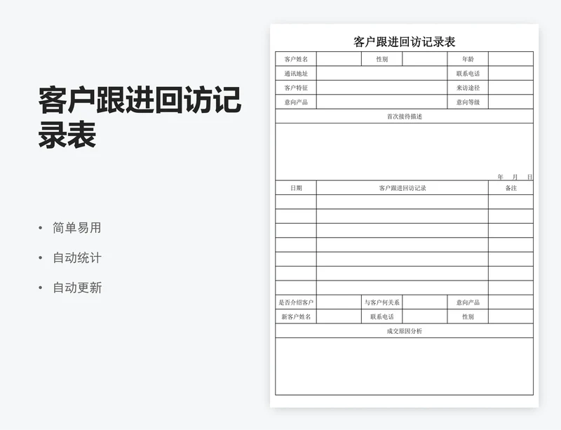 客户跟进回访记录表