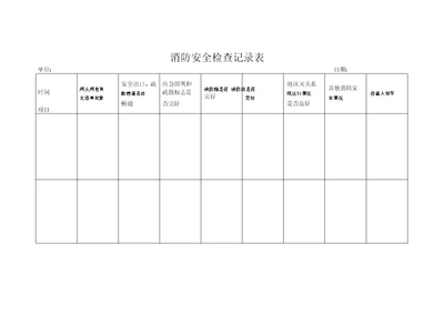 消防安全日常检查记录表