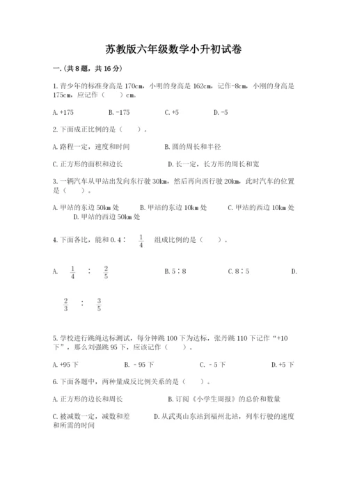 苏教版六年级数学小升初试卷附完整答案【夺冠系列】.docx