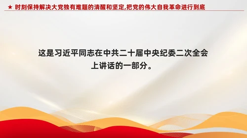 红色党建把党的伟大自我革命进行到底党课课件PPT