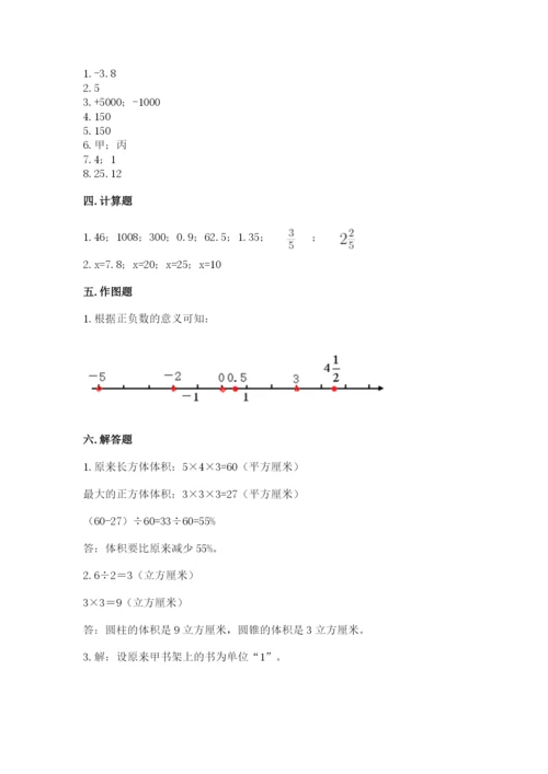 人教版六年级下册数学期末测试卷及答案【名师系列】.docx