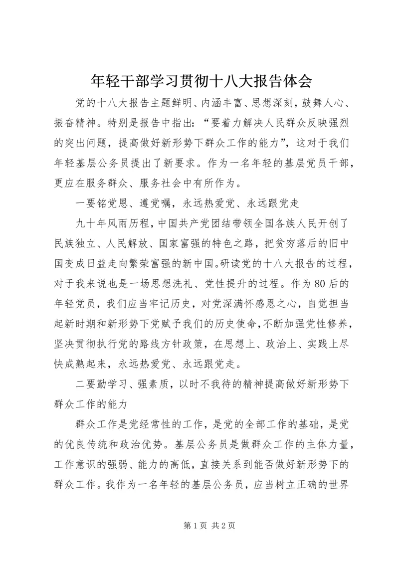 年轻干部学习贯彻十八大报告体会.docx