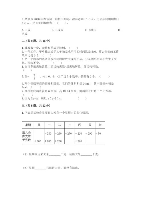 人教版六年级数学下学期期末测试题精华版.docx