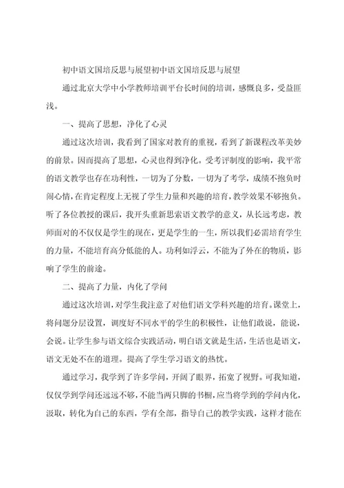 初中语文的教学设计与反思