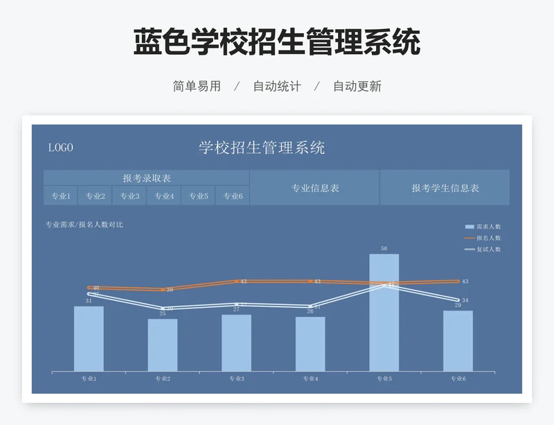 蓝色学校招生管理系统