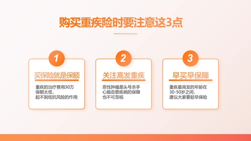 橙色百万重大疾病保险保险行业产品介绍PPT