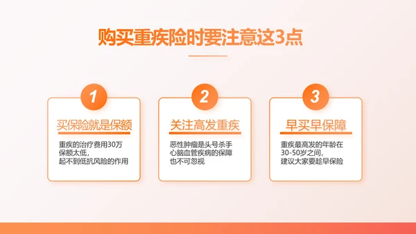 橙色百万重大疾病保险保险行业产品介绍PPT