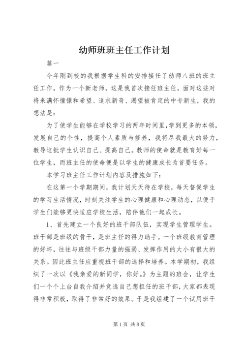 幼师班班主任工作计划.docx