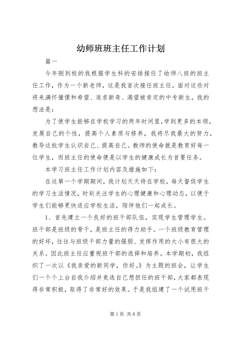 幼师班班主任工作计划.docx