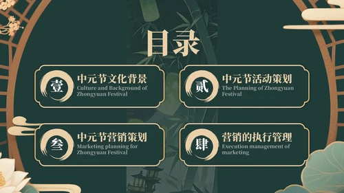 绿色中国风中元节活动策划与营销策略