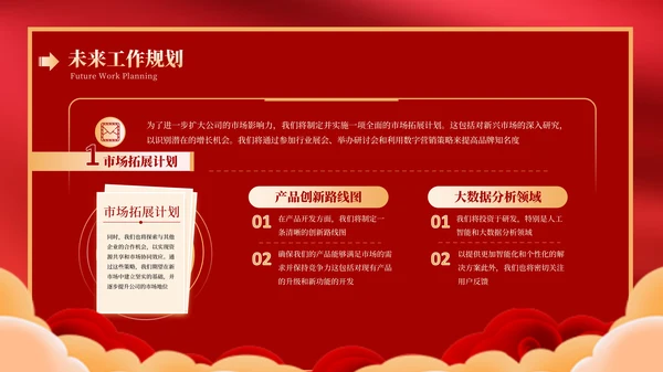蛇年红色喜庆企业年终工作总结汇报PPT模板