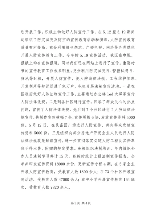 人防办指挥通信工作总结.docx