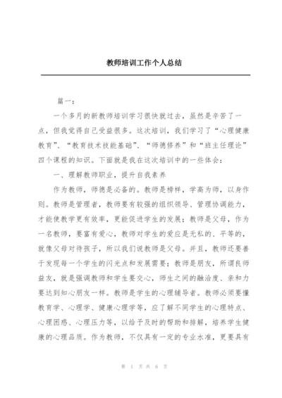 教师培训工作个人总结.docx