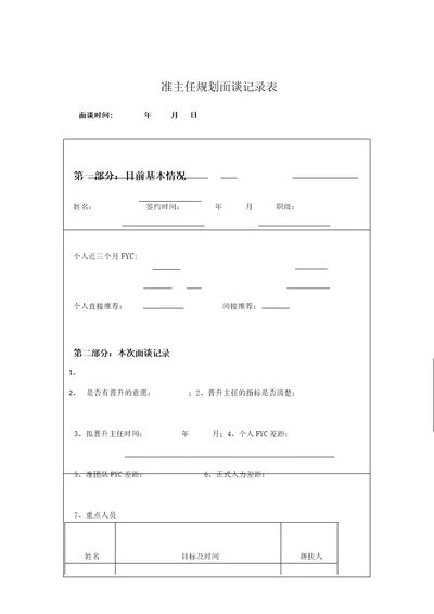 准主任规划面谈记录表