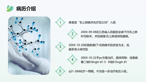 多边形渐变色简约风肺癌化疗病人护理查房PPT