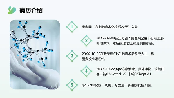 多边形渐变色简约风肺癌化疗病人护理查房PPT