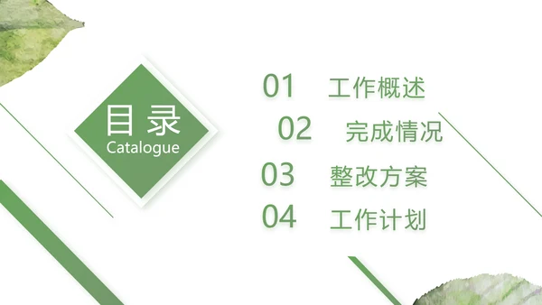 绿色小清新工作计划总结汇报PPT