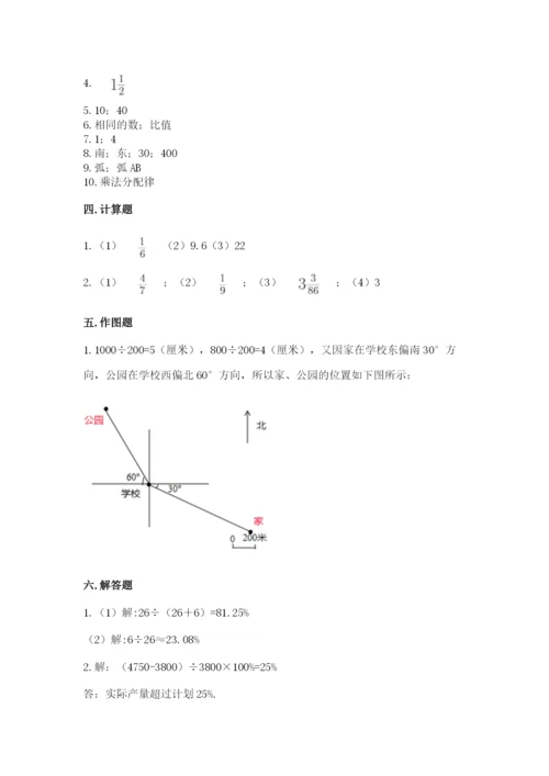 2022人教版六年级上册数学期末测试卷附完整答案（各地真题）.docx