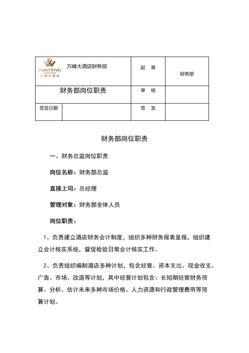 万峰星级酒店财务部管理综合手册.docx