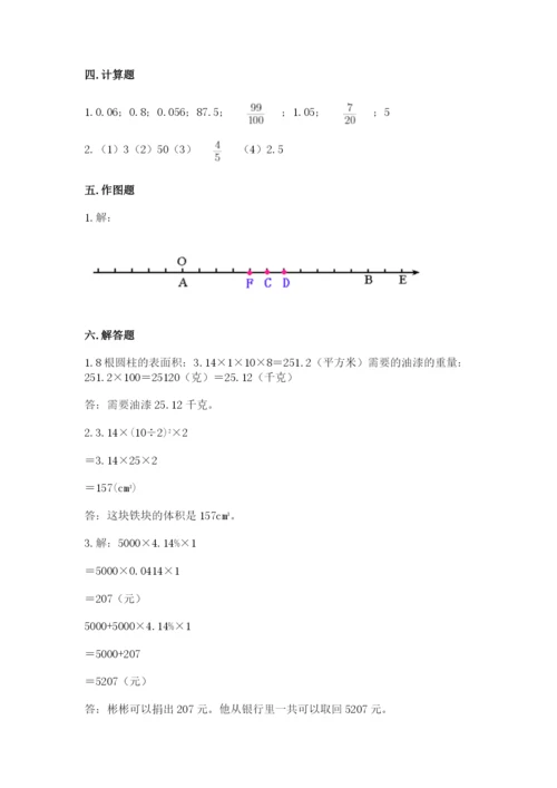 开鲁县六年级下册数学期末测试卷（易错题）.docx