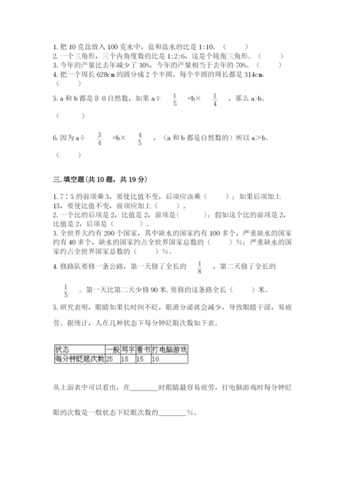 2022六年级上册数学期末测试卷（名校卷）.docx