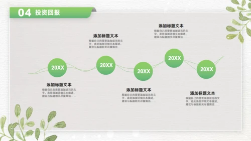 卡片式创意绿色清新风商务通用PPT模板