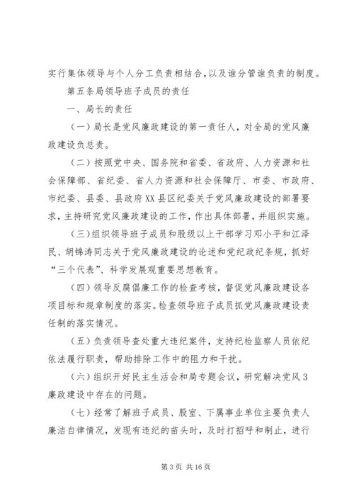 人力资源和社会保障局党风廉政建设制度1.docx