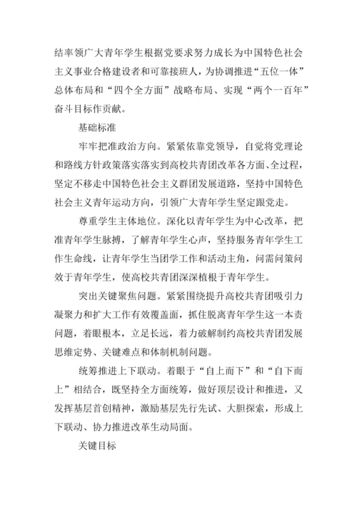 高校共青团改革实施专业方案.docx