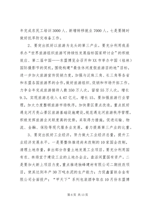 县委书记在全县上半年经济分析会上的讲话.docx