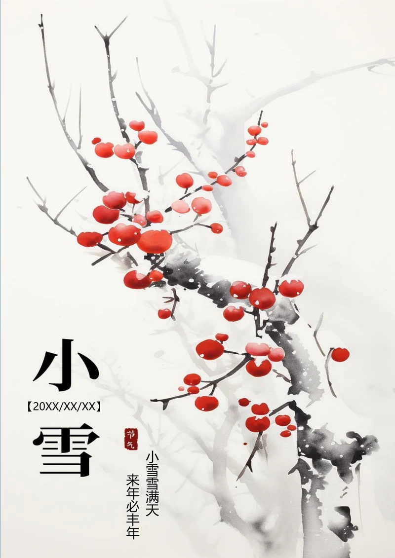 小雪雪满天来年必丰收小雪海报