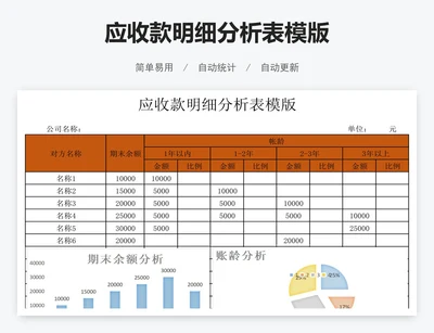应收款明细分析表模版