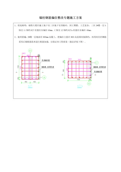 墙柱钢筋偏位植筋专项施工方案.docx