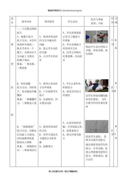 张初中七年级立定跳远教学设计新部编版