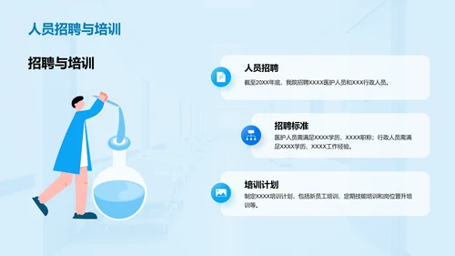 蓝色商务现代医院管理与运营报告PPT模板