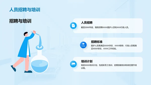 蓝色商务现代医院管理与运营报告PPT模板